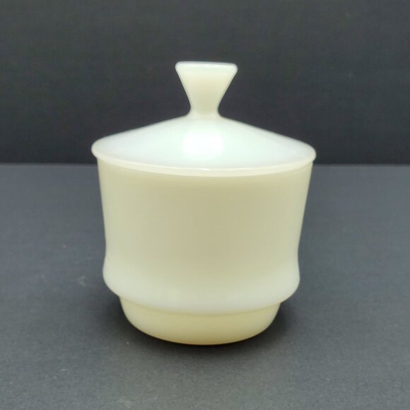 Anchor Hocking Fire King Fruit Peach Gay Fad Creamer Sugar Bowl with Lid - Picture 11 of 13